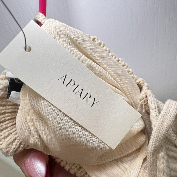 Miou Muse Abigale Crochet Maxi Dress Cream Boho Knit APIARI Size Large - Picture 7 of 11